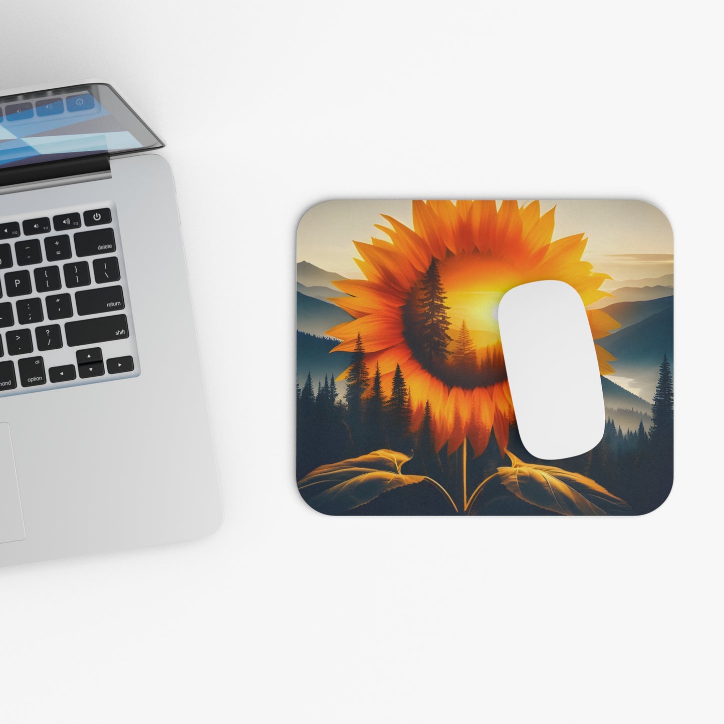Sunflower Sunrise Mouse Pad — Scenic Floral Desk Mat for Nature Lovers