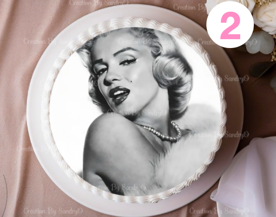 S6 | Decoración Comestible para tortas | Marilyn Monroe Cake