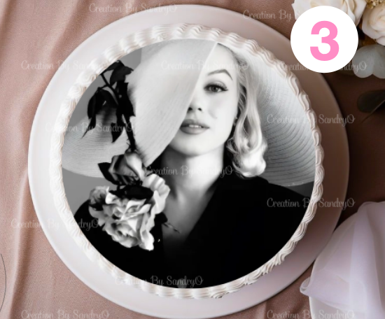 S6 | Decoración Comestible para tortas | Marilyn Monroe Cake