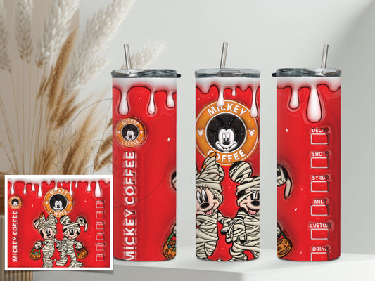T139 Tranfer De Sublimacion Minnie y Micky halloween rojo