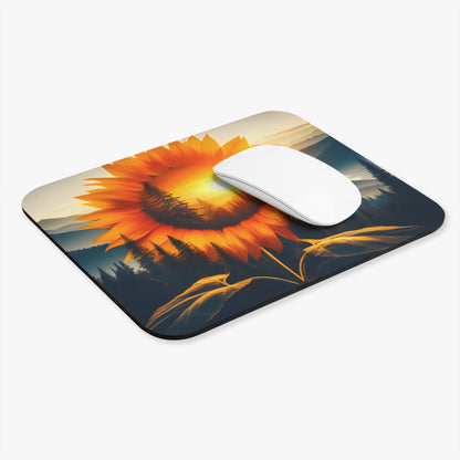 Sunflower Sunrise Mouse Pad — Scenic Floral Desk Mat for Nature Lovers