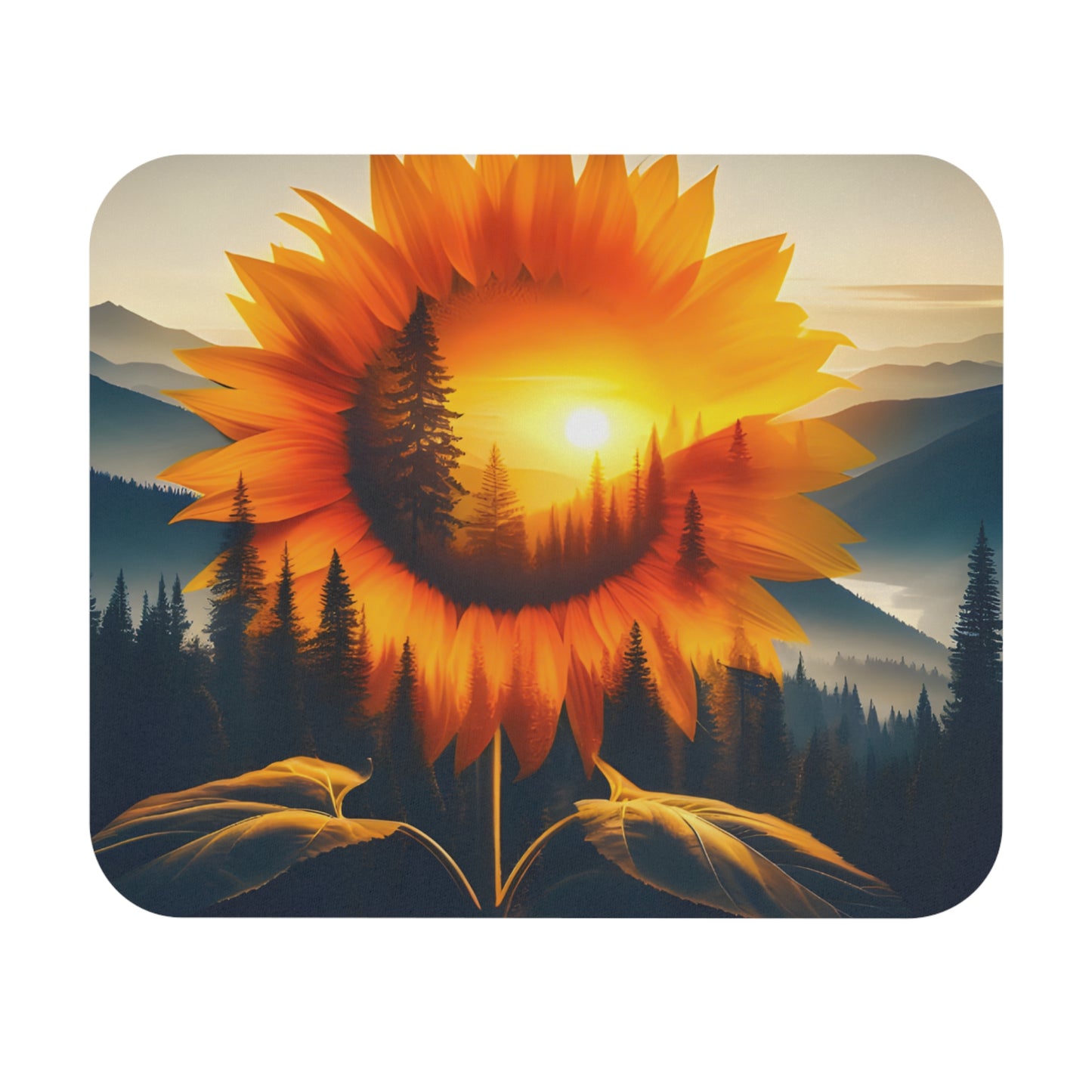Sunflower Sunrise Mouse Pad — Scenic Floral Desk Mat for Nature Lovers