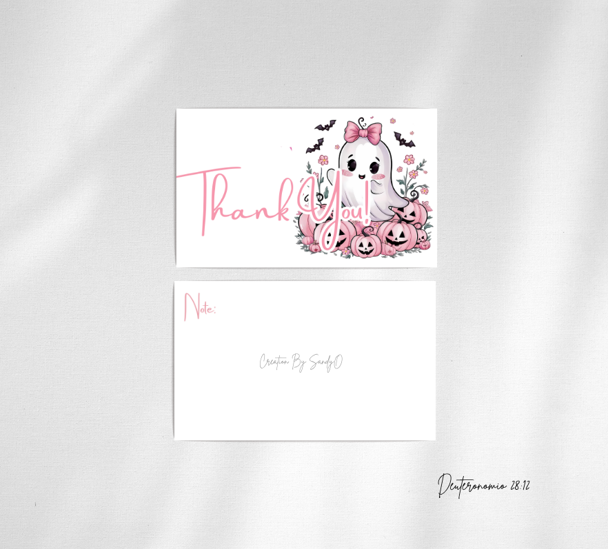 Thank You Cards | Cute Ghost | A3