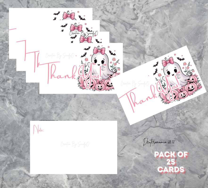 Thank You Cards | Cute Ghost | A3