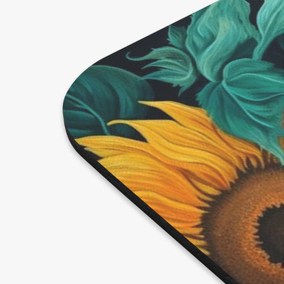 Sunflower & Blue Butterfly Mouse Pad — Floral Desk Mousepad for Nature Lovers