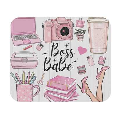 Boss Babe Pink Desk Mouse Pad — Girly Office Accessories