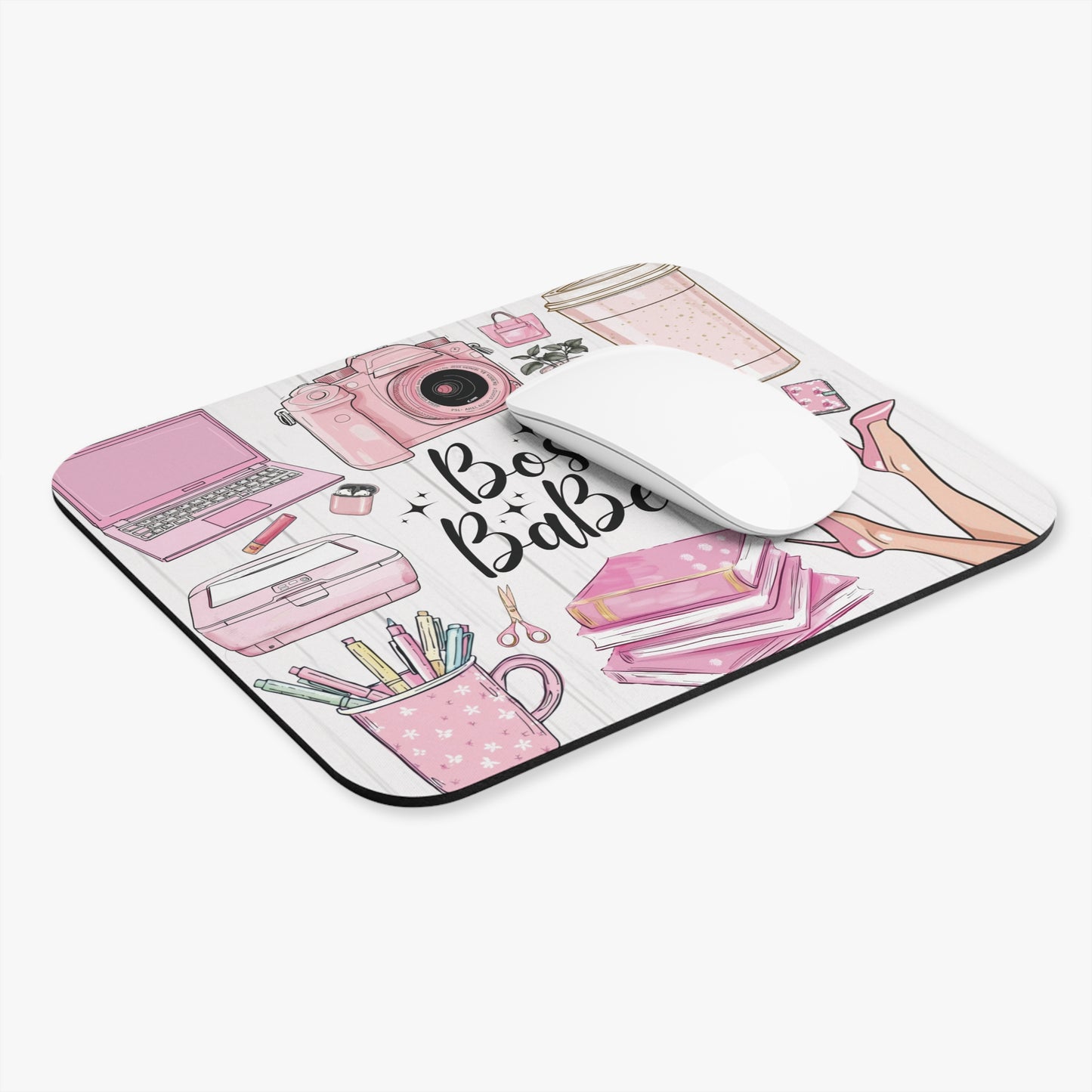 Boss Babe Pink Desk Mouse Pad — Girly Office Accessories