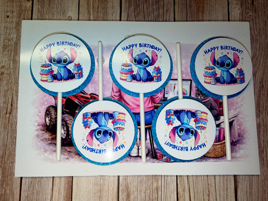 Stitch Cupcake Toppers Set de 10