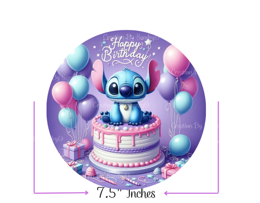 S28 | Decoación Comestible para tortas | Fiesta | Stitch