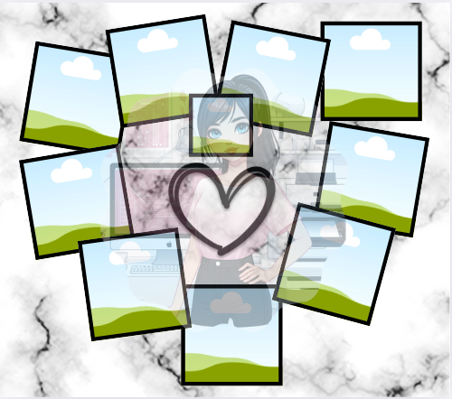 Marble Heart Photo templete- 20oz