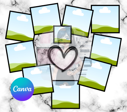 Marble Heart Photo templete- 20oz