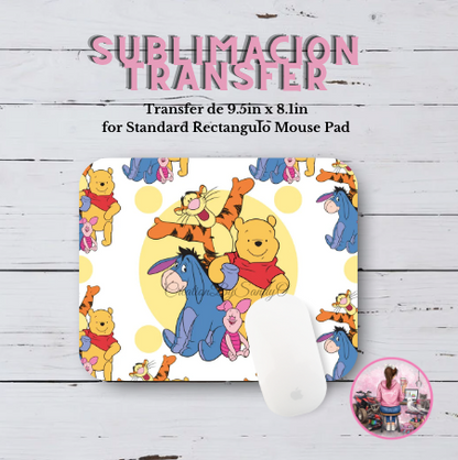 M1 MOUSE PAD POOH - SUBLIMACION TRANSFER