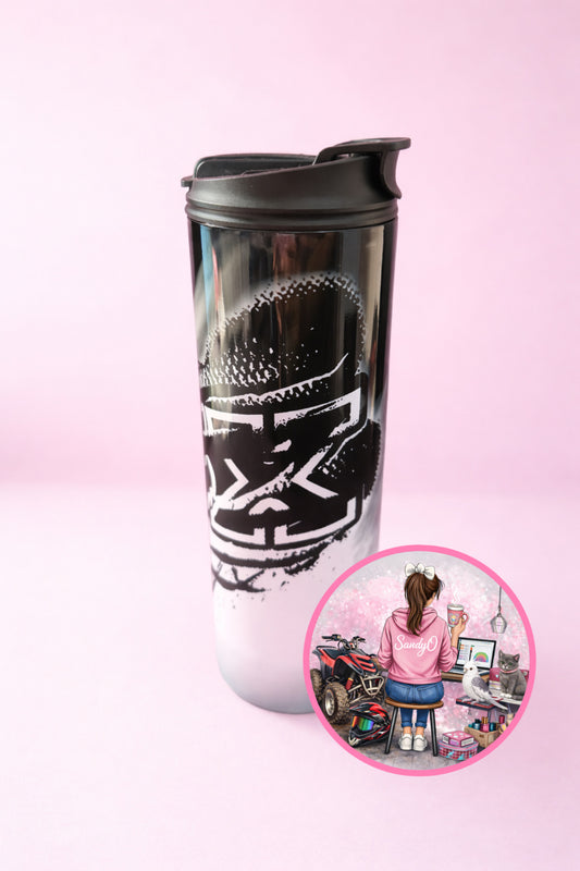 Vaso Térmico Motocross Blanco y Negro